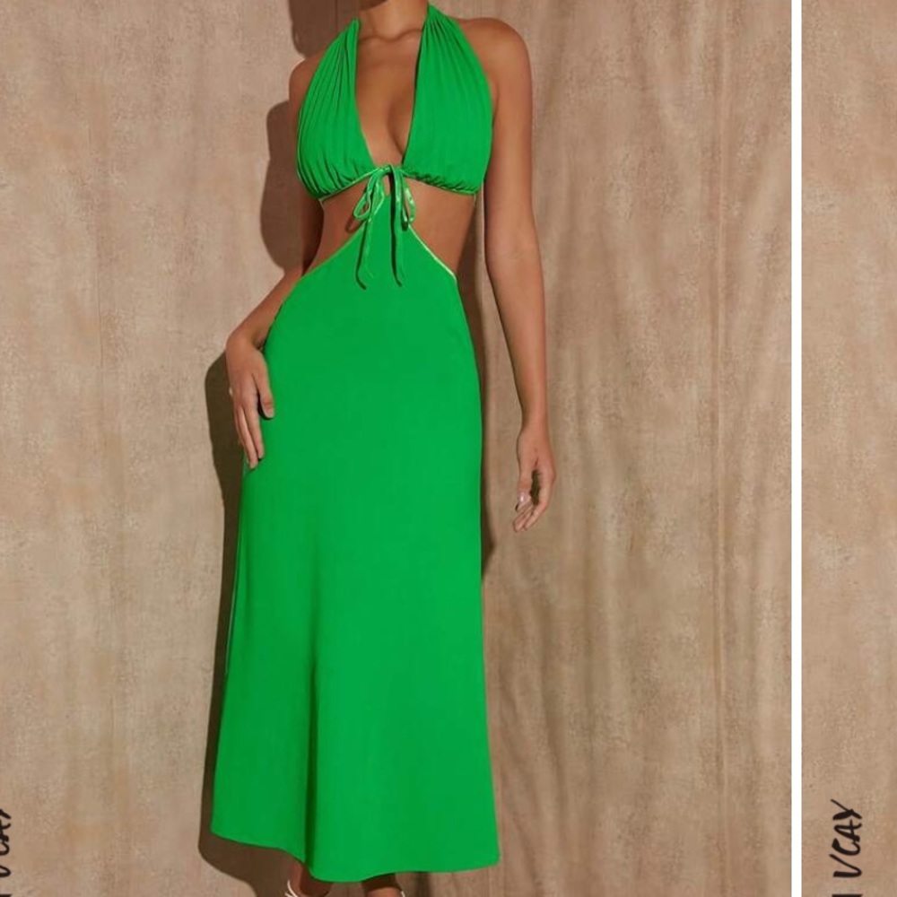 Green midi dress